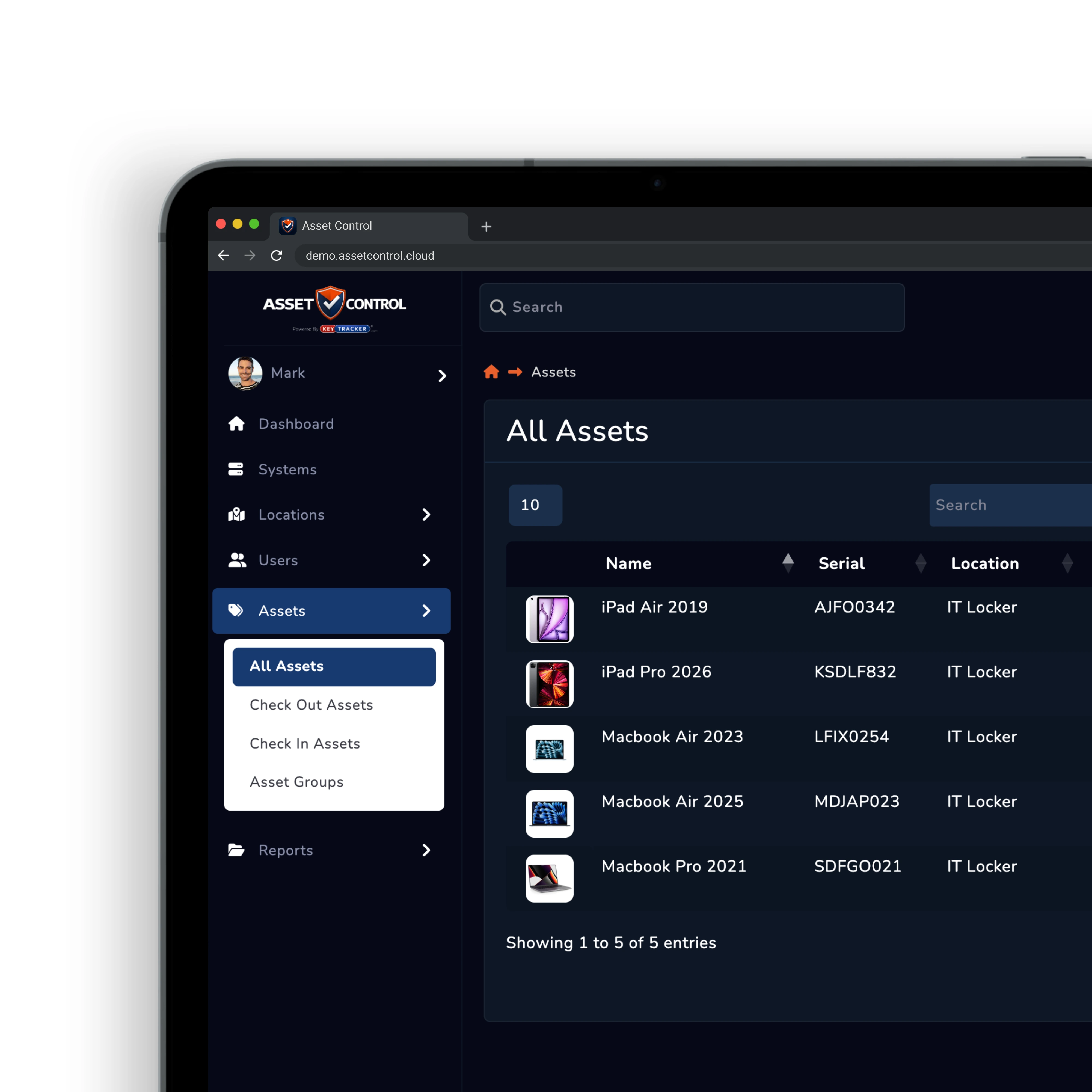 IT asset management dashboard preview